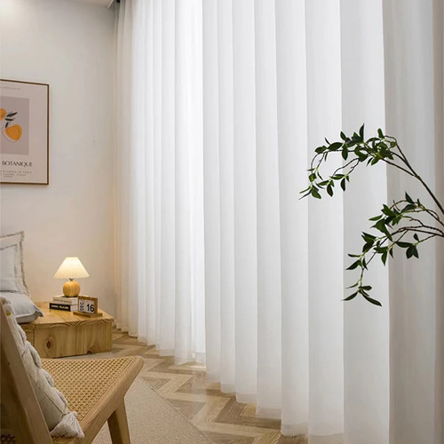 White tulle curtains - white,